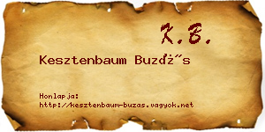 Kesztenbaum Buzás névjegykártya